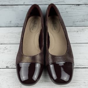 401git Clarks CHARTLI DIVA SNAKE PRINT EMBOSSED PUMP